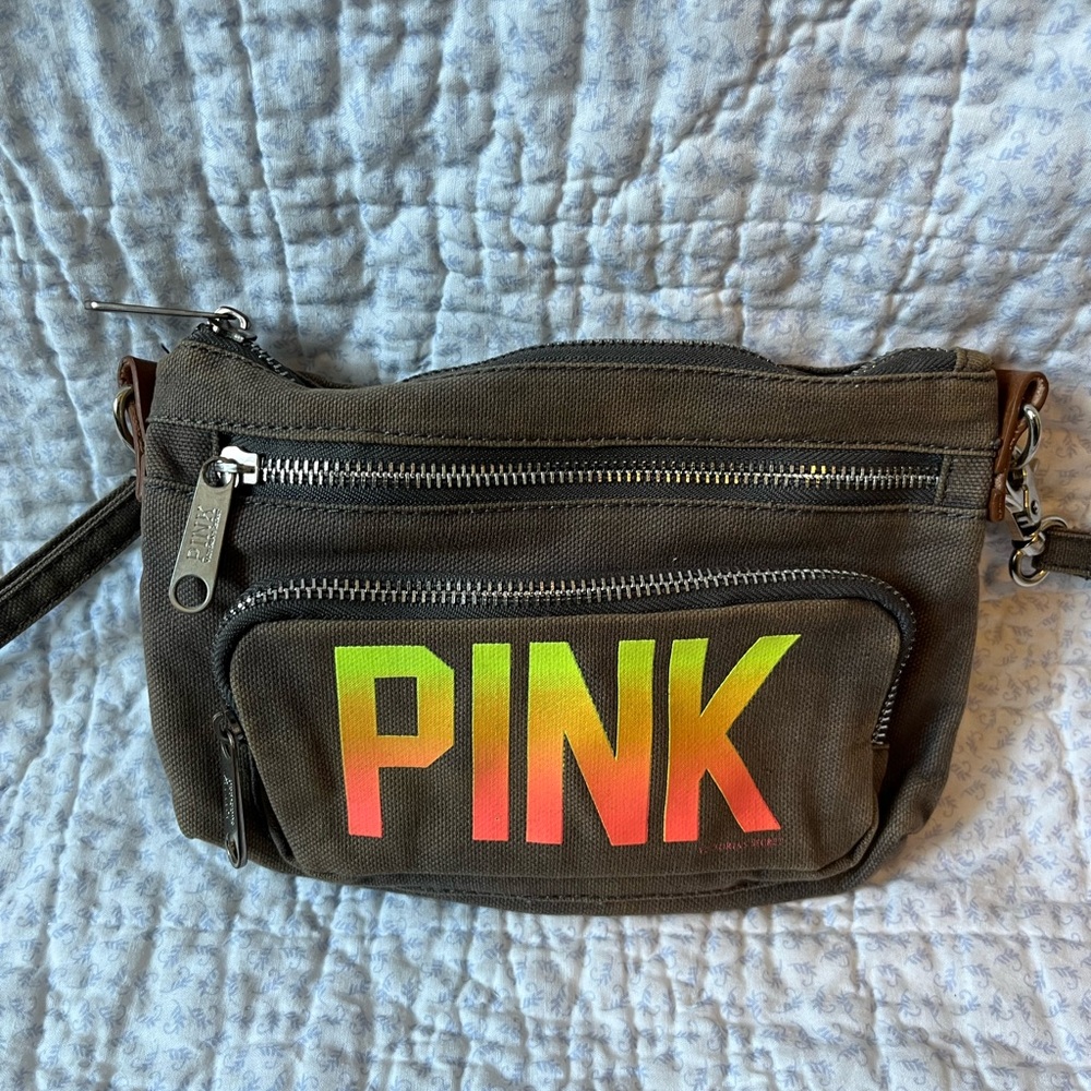 PINK Victoria's Secret Olive Green Crossbody Bag